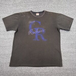 Vintage Team Rated Colorado Rockies T-Shirt Men's Large Black MLB Baseball 90s